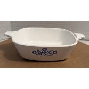 Vintage Corning Ware Petite Pan #P41 White Blue Corn Flower Small Casserole Dish